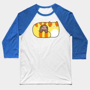 Tabby and Baby Sloth Baseball T-Shirt